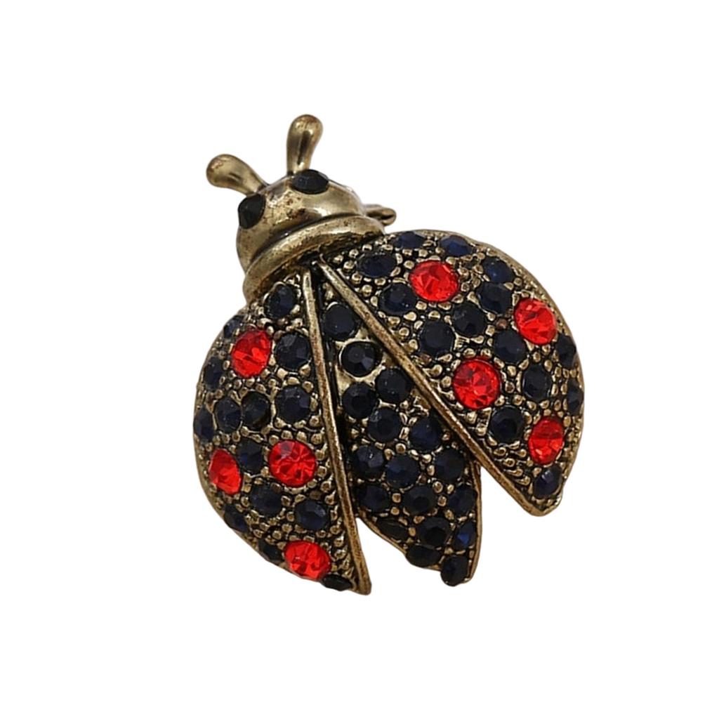 Eleganter Marienkäfer Brosche Anstecknadel für Damen Funkelnder Kristall Emaille Schmuck Accessoire Geschenkidee Elegante Diamant Käfer Anstecknadel