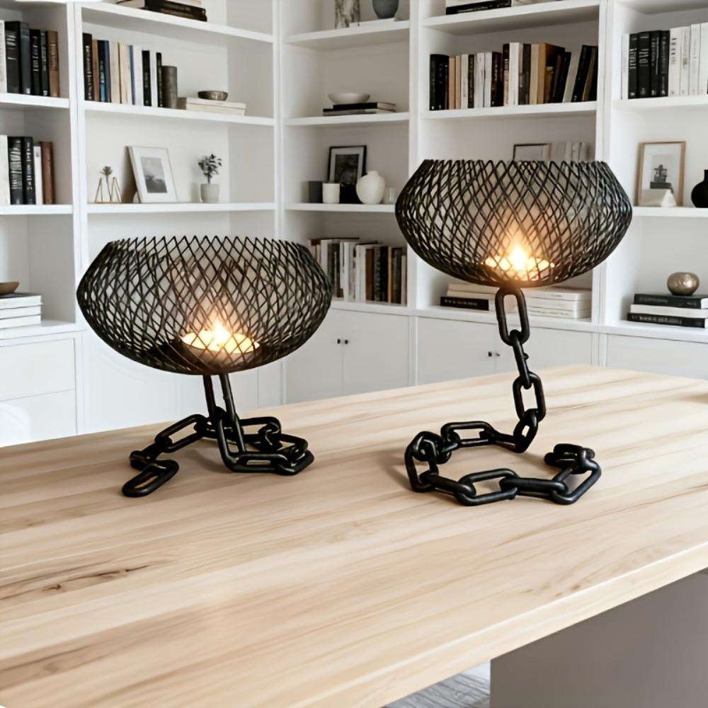 Metal Iron Lantern Candle Holder Vintage Candles Stand Candle Containers Candlestick  Dining Room