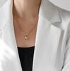 Trendy L182 Blue-Green-Purple Gemstone Necklace for Women - 18K Gold-Plated Stainless Steel Hip Hop Clavicle Chain