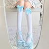 Thin Velvet Jk Blue Bow Japanese Breathable Fashion Girl Long Tube Knee Socks Velvet Medium Tube Lolita