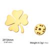 Lucky Four Leaf Clover Brooch for Women Stainless Steel Gold Suit Badge Pin Accessories Birthday Gift
