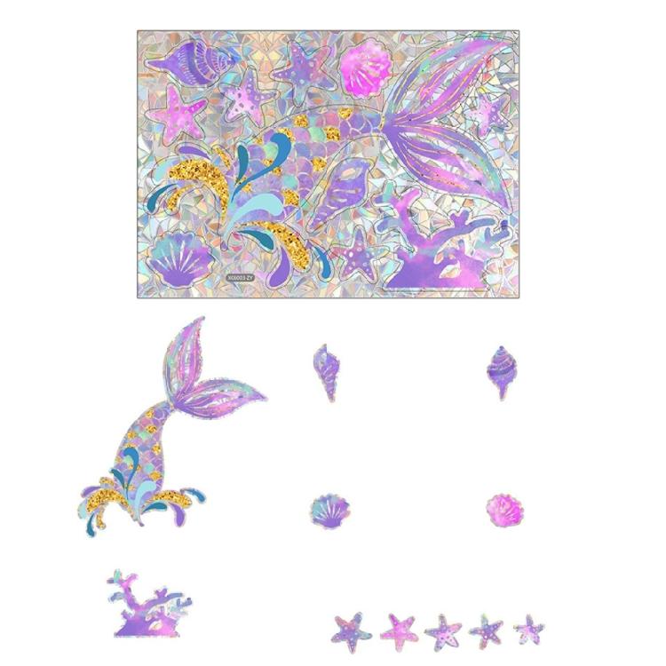 Reflective Rainbow Glass Stickers Colorful Flower Decals Sunlight Dispersing Window Films PVC Clings for Home Decors