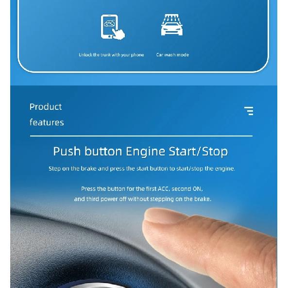 12V Universal Car Alarm App with Auto Start Stop System Remote Starter Auto Start Engine Ignition Button Keyless Entry System