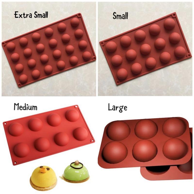 Multi-Cavity Silicone Mold for Mooncakes Chocolate Mousse Cake Filling Semi-Sphere Baking Decorations DIY Dessert Making