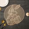 Placemat Heat Insulation PVC Tableware Pad Rabbit Style Dining Plate Mat Hollow Design Dining Plate Pad