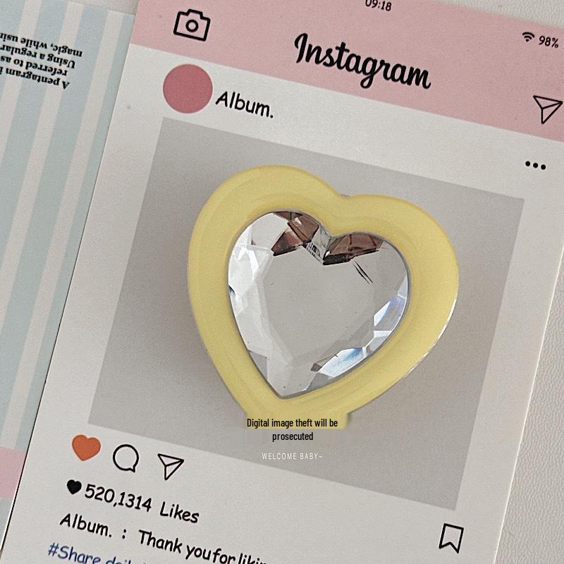 Korean Heart Gem Adhesive Desktop Stand in Macaron Colors