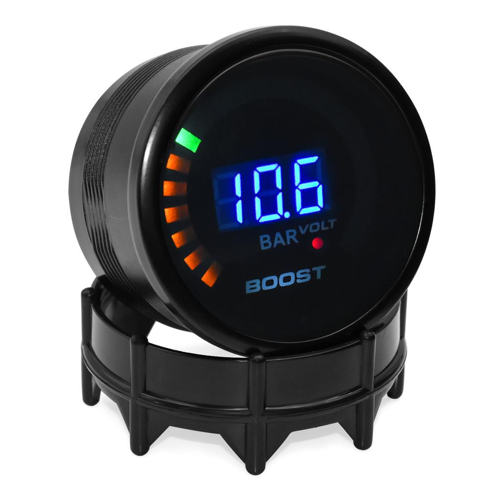 AD 52mm Turbo Boost Gauge Car Gauge Digital Turbo Pressure Gauge -1~3 Bar -15~45 PSI Vacuum Press Meter for 12V Gasoline Engine