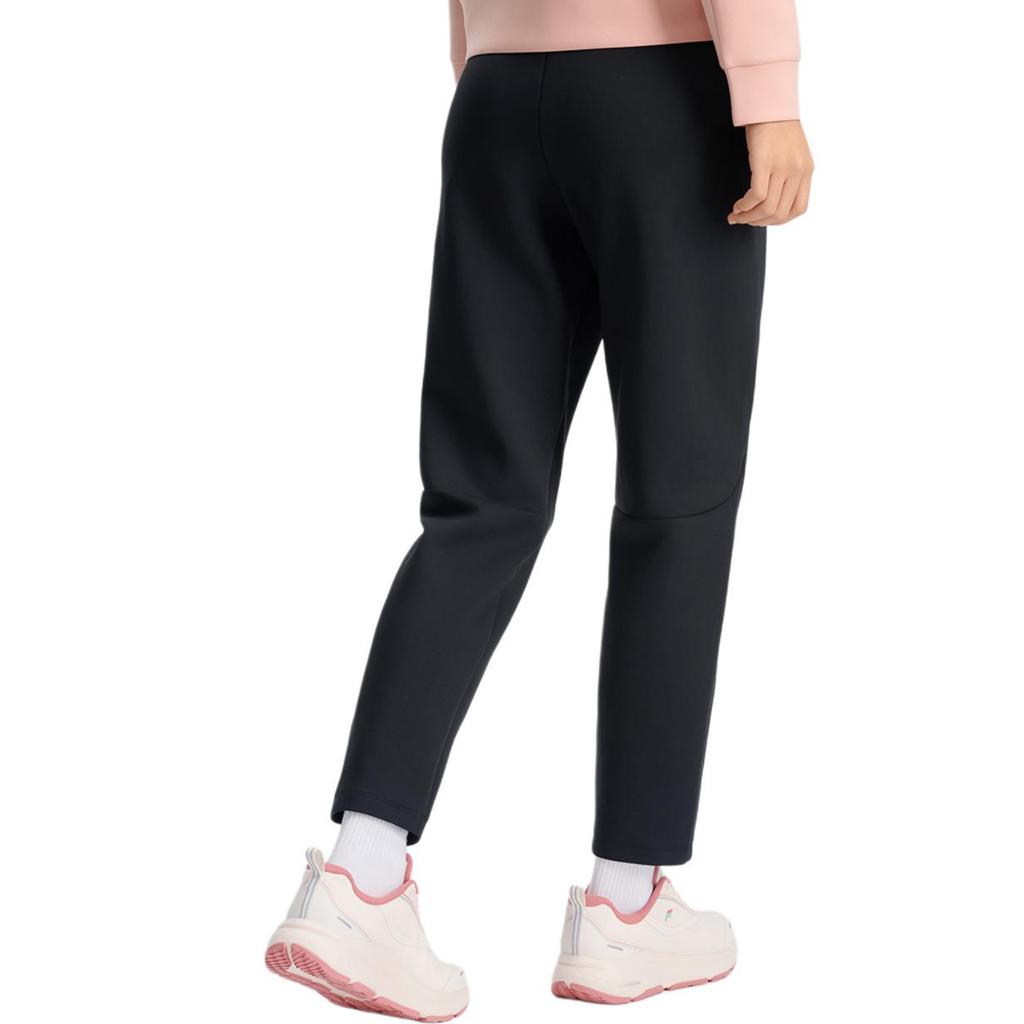 FILA Fitness Athletics Solid Color Simple Comfortable Elastic Knitted Sports Pants Women bottoms Deep-Black A11W511604F-BK