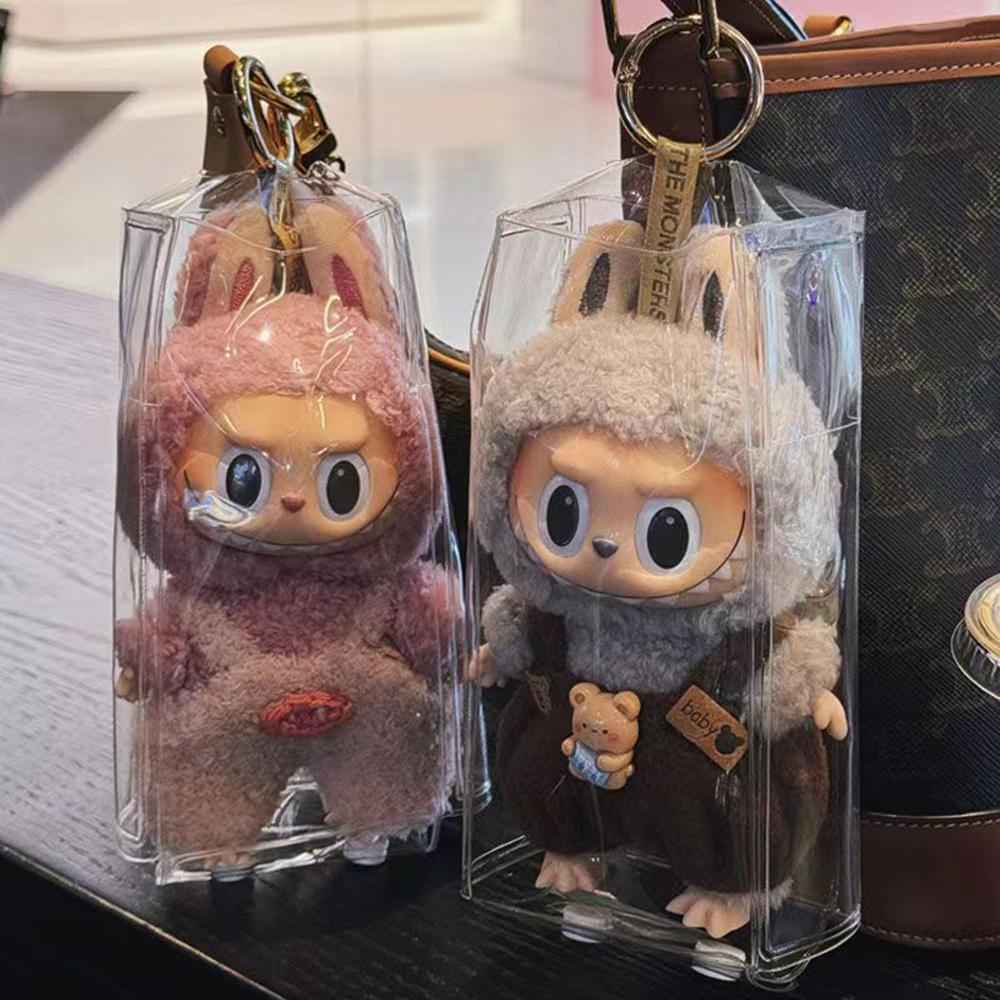 Clear Outdoor Bag For 16cm Cartoon Plush Dolls AC Toys Transparent Mini Cute Pouch For Keychain Doll Anime Figure Garage Kit