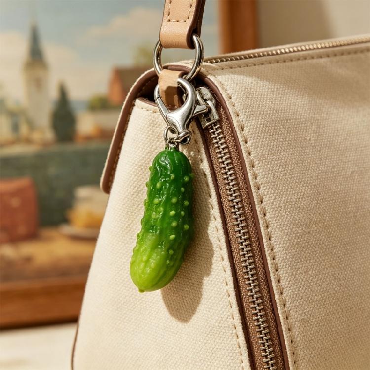 Creative Pickle Themed Keychain Amusing Cucumber Shape Keyrings Adornment Thoughtful Gift For Special Occasions