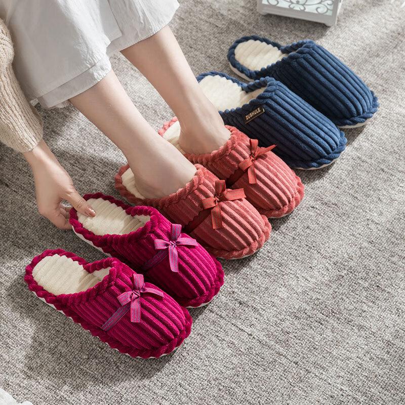 Унисекс зимние теплые вельветовые противоскользящие домашние тапочки Kapa Bear 36-37