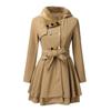 Europäischer und amerikanischer Damenmantel mit Pelzkragen, zweireihiger Trenchcoat für Herbst und Winter