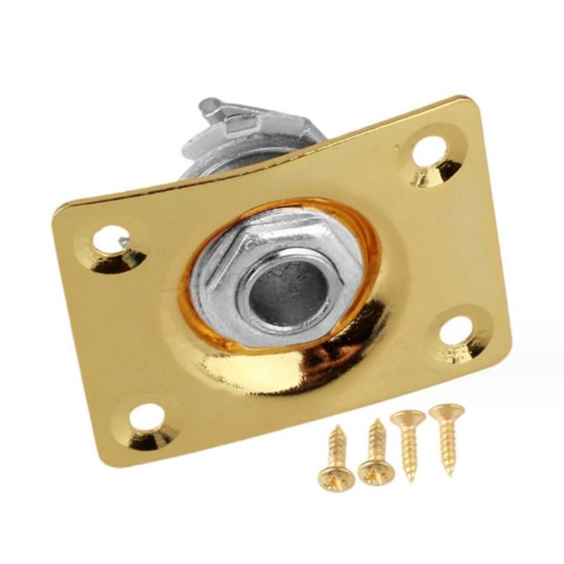 Guitar Replacement Part 1/4'' Square Output Jacks Plate Guitar Bass Jacks Socket