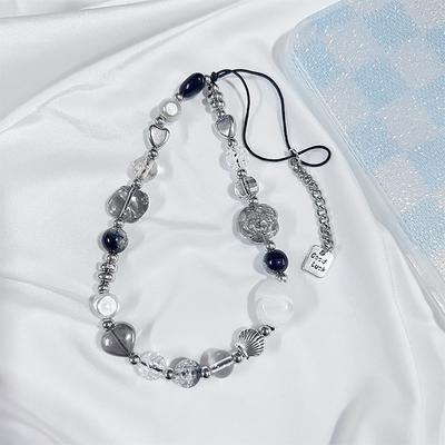 Black Phone Chain Trendy Pendant For Iphone Samsung Universal Accessories Cute Phone Hanging Rope For Girl