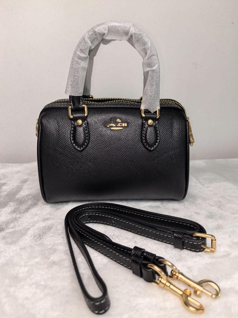 Koujia Women's Genuine Leather Mini Boston Tote Crossbody Handbag