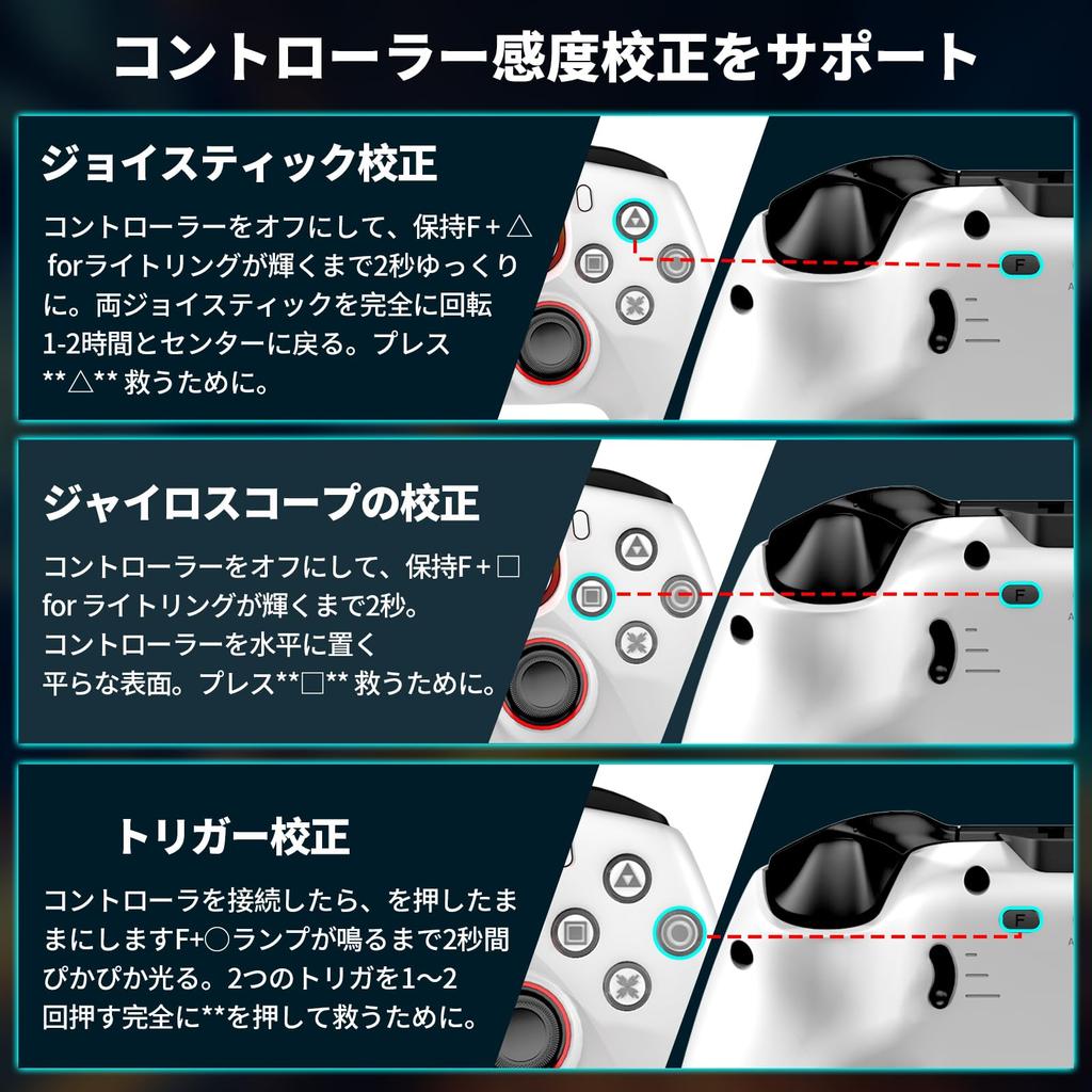 NBCP Wireless Grip [Compatible with PS4PS3PCiOSAndroid] with Rear Buttons, Hall Effect Triggers, Custom RGB Lighting, 1200mAh Battery, Turbo Fire,