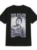 Casual Short Sleeve T-shirt with Bob Dylan Vintage Photo Print - Black Round Neck Summer Tee