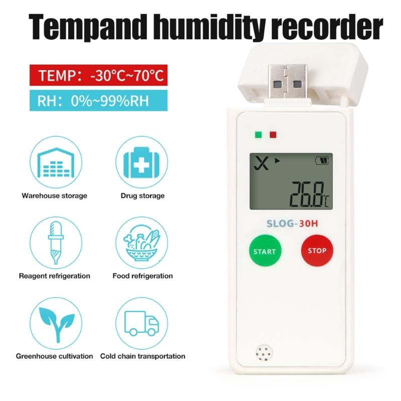 Industrial Humidity Temperature Meter Multifunction Climate Trackers Hearable Alarm System Historical Data Analysis Tool