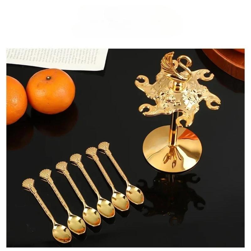 European Entry Lux Swan Spoon Holder Suit Household Coffee Spoon Cake Spoon Tableware Table Decoration