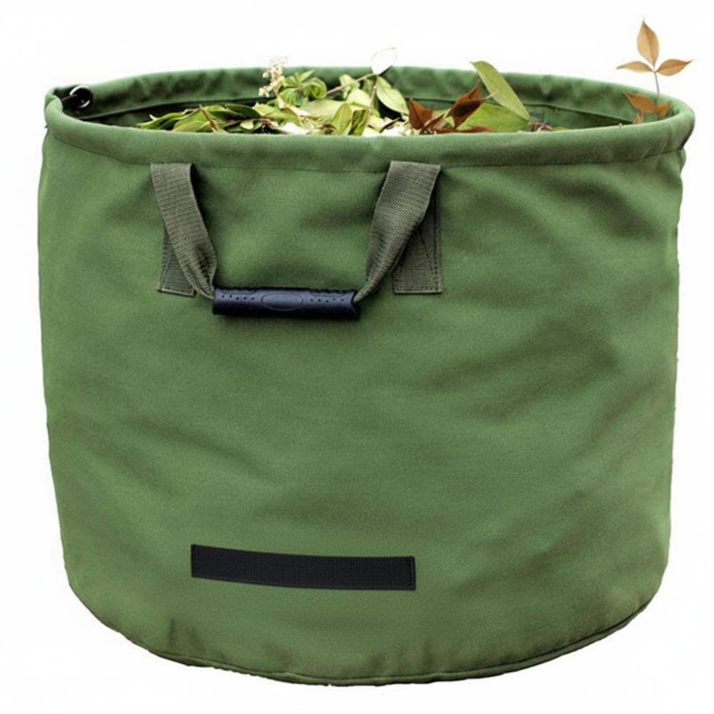 

Portable Lawn Bag Reusable Garden Waste Bag Durable Leaf Trash Tote Weed and Debris Gathering зелёный