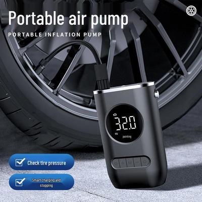 Mini gonfleur de pneu électrique portable avec chargement sans fil