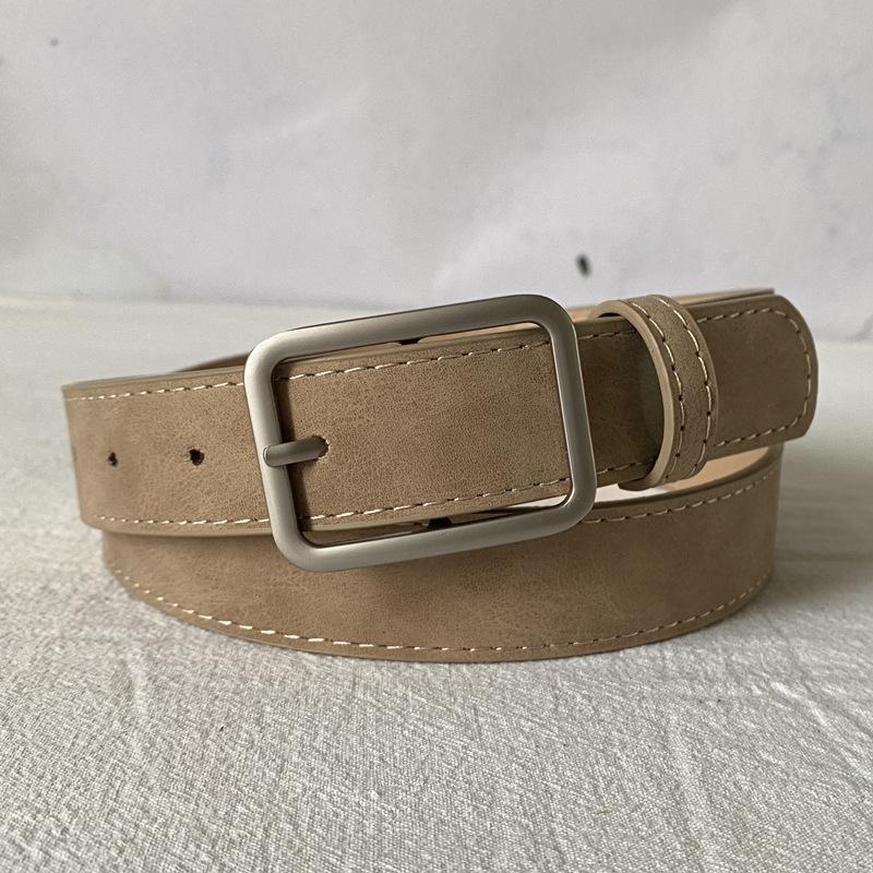 

Винтажный замшевый ремень с квадратной пряжкой для джинсов - Светло- и темно-телесный 2.8cm x 110cm