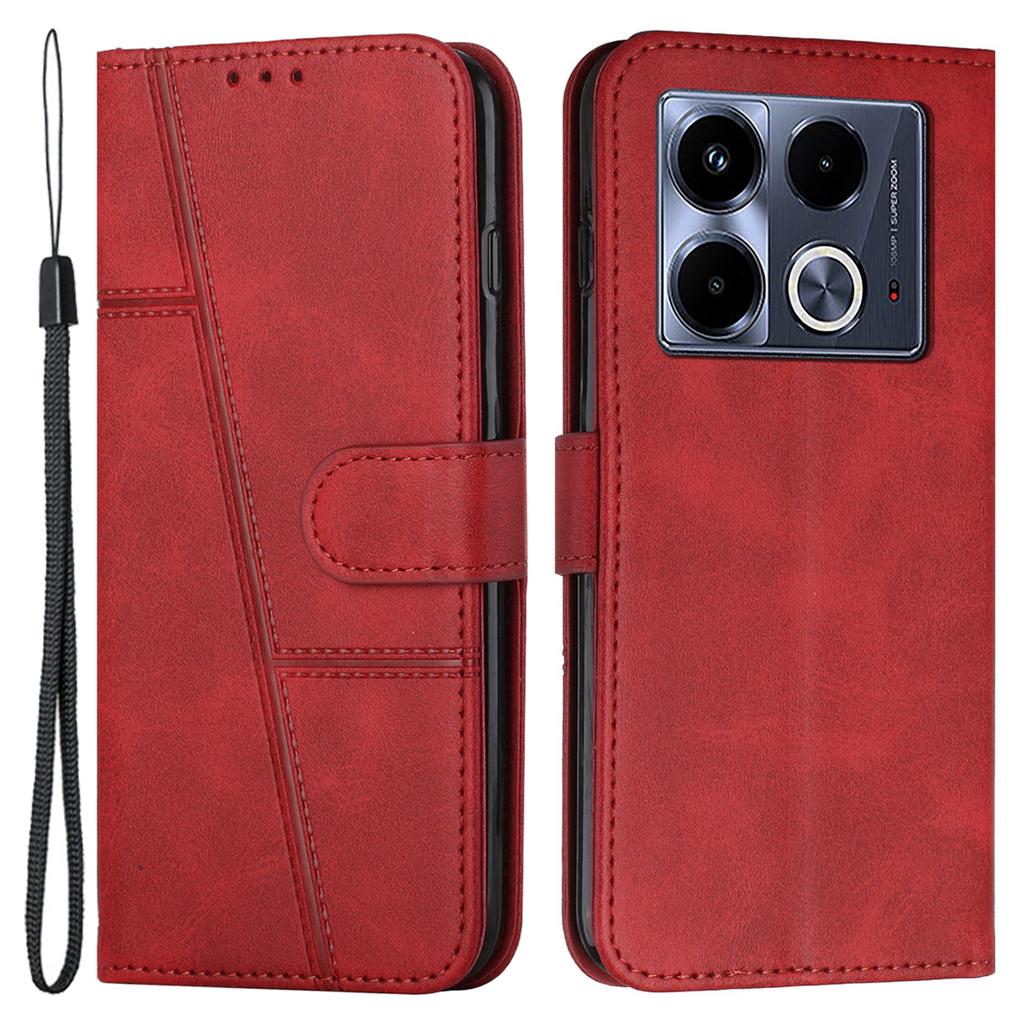 For Infinix Note 40 Case Calf Texture PU Leather Scratch Resistant Phone Cover