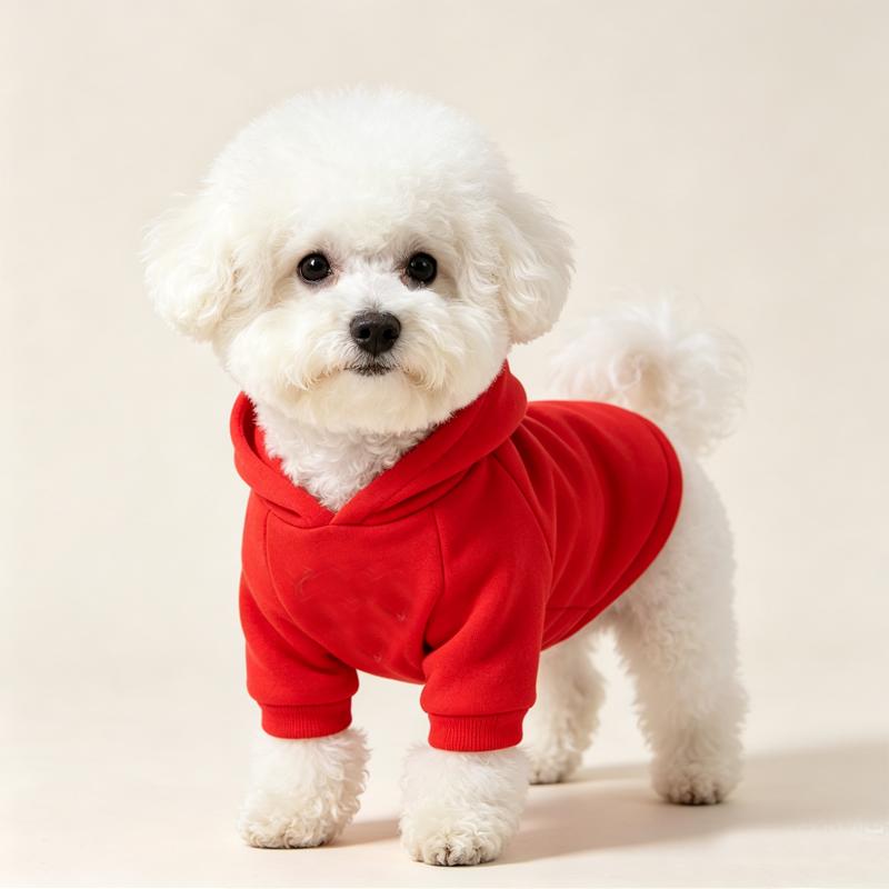 Christmas Cartoon Print Dog Hoodie Soft Warm Pet Sweatshirt X‑mas Holiday Festive Outfit Costume For Puppy French Bulldog