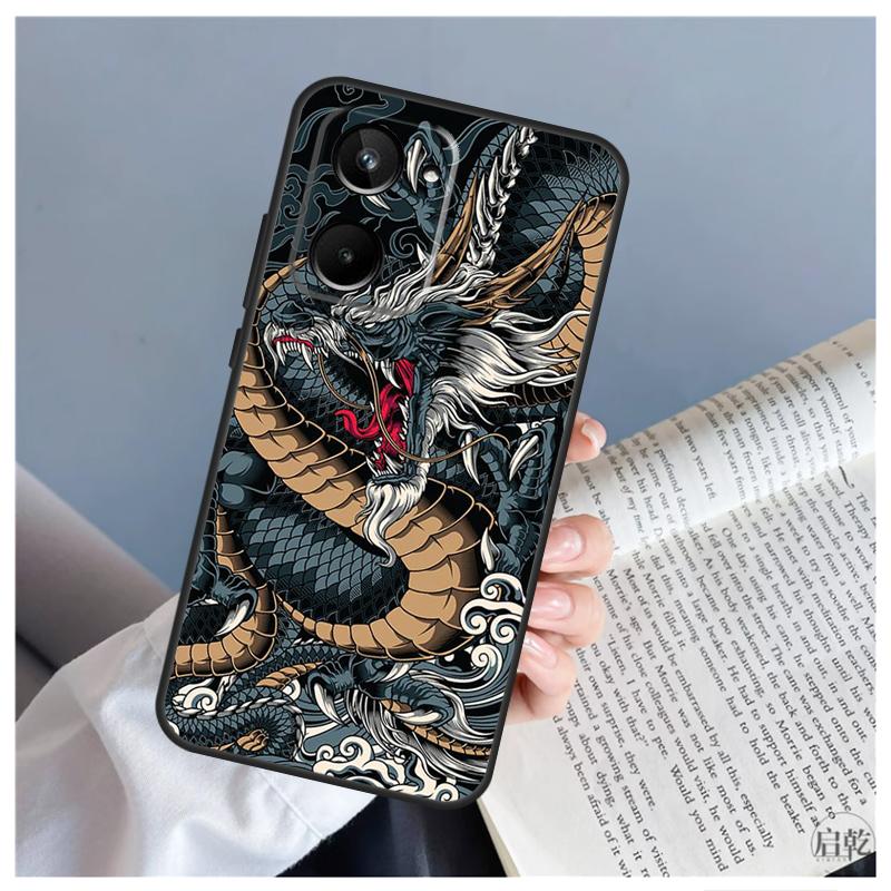 Chinese Dragon Case For Realme C55 C67 C53 C51 C35 C33 C31 C30 C25s C21Y GT Neo 5 GT5 9 10 11 12 Pro Plus