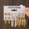 Hot-selling European and American popular jewelry geometric earrings set popular earrings women's ring earrings