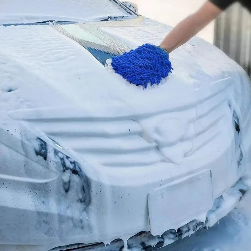 1pc, Chenille Plush Gloves for Car Cleaning Thickened Doublesided Car Cleaning Tools Ultrafine Fiber Car Washing Gloves