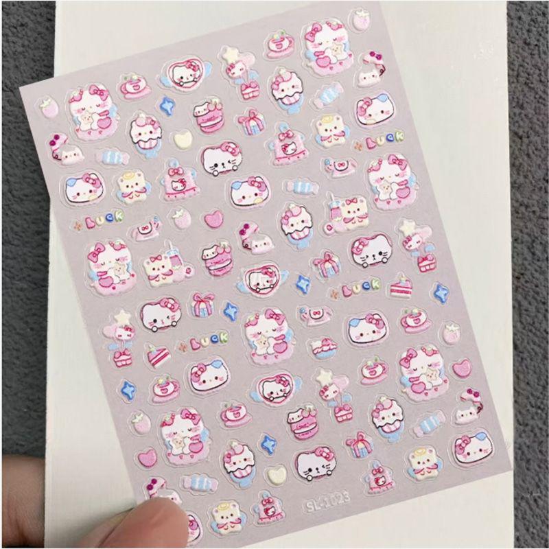 Hello Kitty 3D Embossed Cartoon Stickers - DIY Decorative