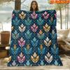 1pc 2D Flat Printing Spring And Summer New Arrival Retro Ethnic Style Symmetrical Colorful Artistic Floral Pattern Digital Print Blanket, Throw, Soft 