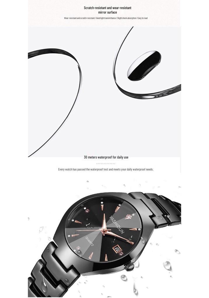 Unisex Luminous Quartz Watch: Fashionable Steel Band, Waterproof, Suitable for Students & Couples