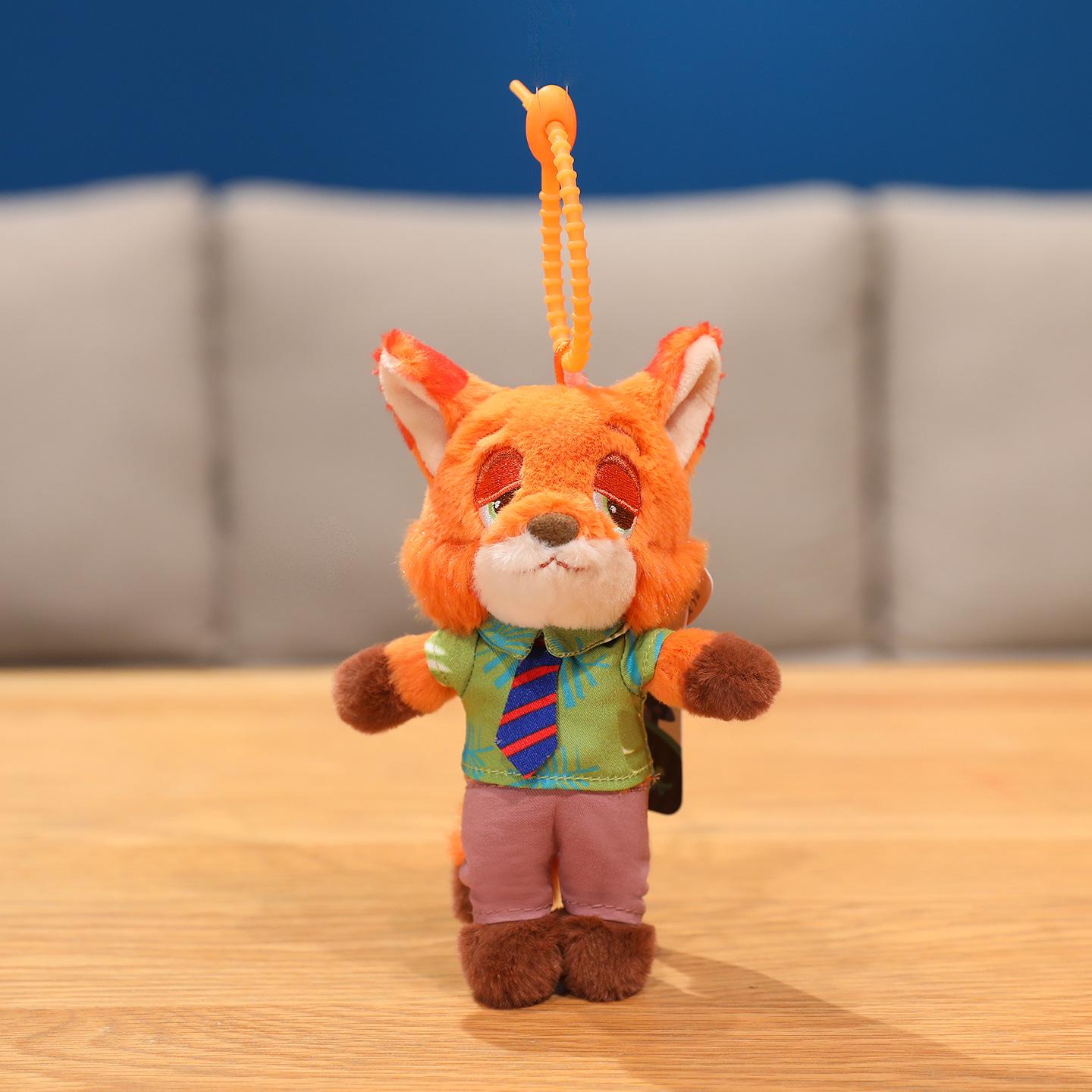 Disney Zootopia Judy Rabbit & Nick Fox Keychain Plush Doll Charm 20cm with ears