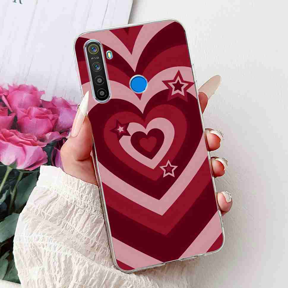 For Realme 5 RMX1911 6.5" Case Fashion Colorful Flower Soft Silicone TPU Cover For Oppo Realme5 RMX1919 Butterfly Bumper Shell