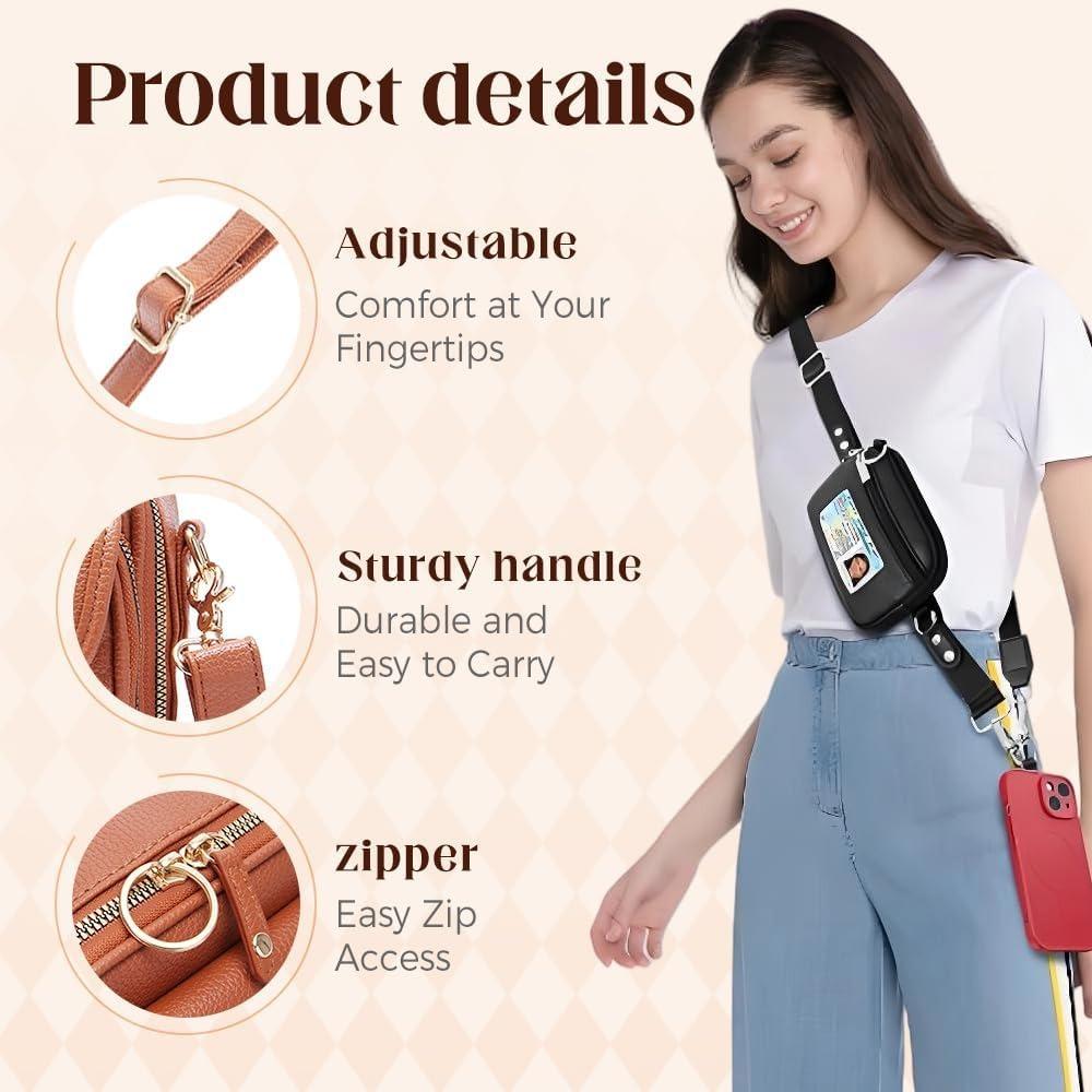 Verstellbares Handy-Lanyard, Crossbody-Gurt, 360° drehbare Befestigungslaschen, Clip-and-Go-Gurt für Handy mit Geldbörse, Crossbody