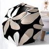 1PC Black-and-white Floral Pattern Automatic Open/close Umbrella with 8-Rib Structure for Women/Men, All-Season Use - Travel Essential, Stylish Access
