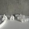 DIY 4 Sailboat Plug-in Candlestick Decoration Silicone Mold Handmade Boat Plaster Drop Glue Mold Home Tabletop Decoration Gift