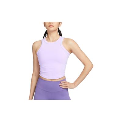 One Fitted Solid Color Round Neck Quick-Dry Short Casual Sports Vest Women Tops Purple FN2807-512