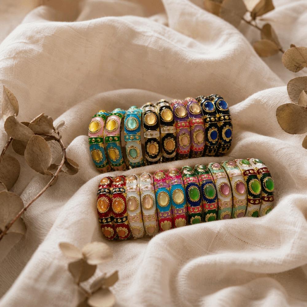 1.4cm Enamel Bracelet Widen Faux Cat‑Eye Enamel Bangle Handicraft Enamel Bangle Jewelry Gifts