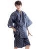 Jinbei Japanischer Sommer Tag Plus Seersucker Webart Karomuster x [KYOETSU] Herren (traditionelle Kleidung) - Geschenk für den Vater, Größen, Stilvoll, Baumwolle, (L,