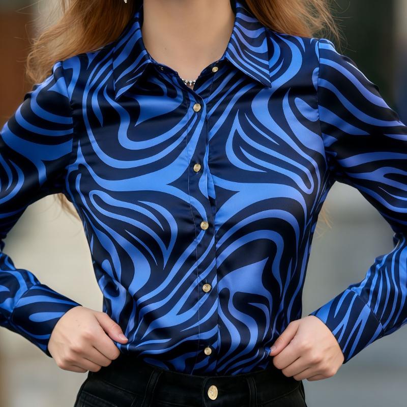 

Elegant Women s Long Sleeve Shirt, Casual Long Sleeve Blouse, Suitable for Office and business meetings 2XL коричневий