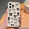 Fashion Black Bow Phone Case for iPhone 11-16 Pro Max