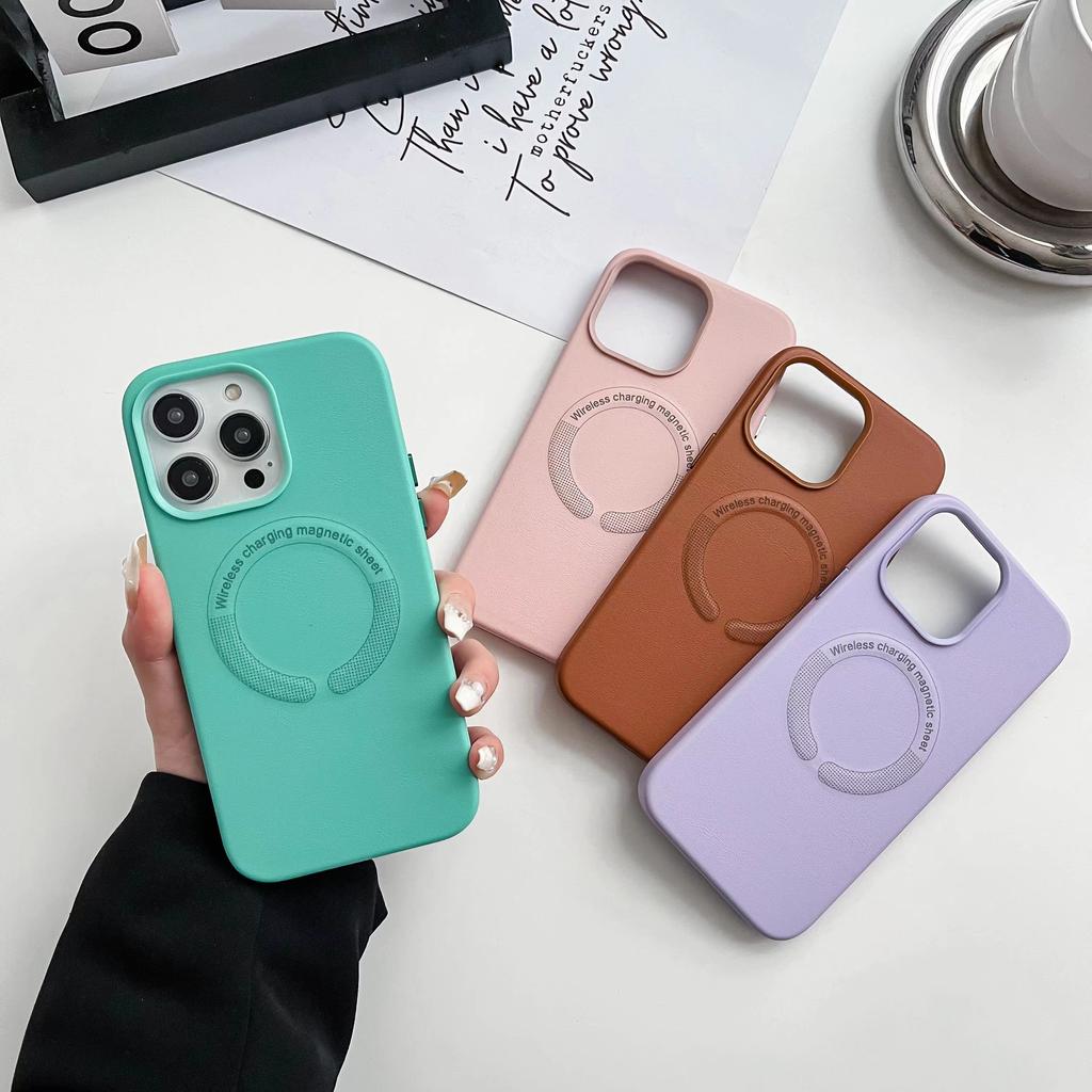 Skórzane etui do bezprzewodowego ładowania Magsafe iPhone 15 14 13 Pro Max 12 13 Pro 14 Pro iPhone14 odporna na wstrząsy obudowa telefonu Capa