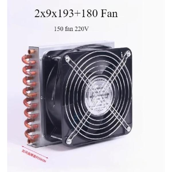 Refrigerator Condenser 7mm Copper Tube Aluminum Fin Small Radiator Air-cooled Water-cooled General Cooling 1PC
