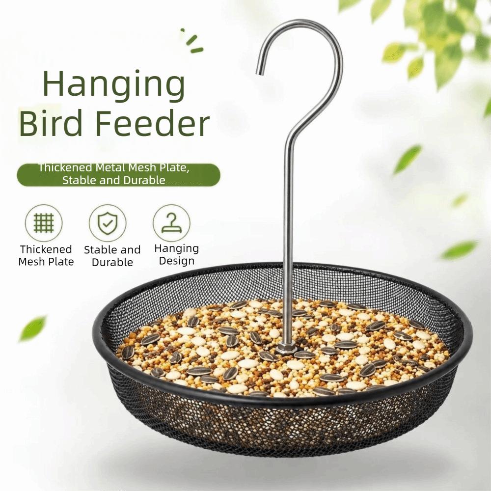 Large Capacity Hanging Bird Feeder Rustproof Bird Food Tray Bird Feeding Station Outdoor Use