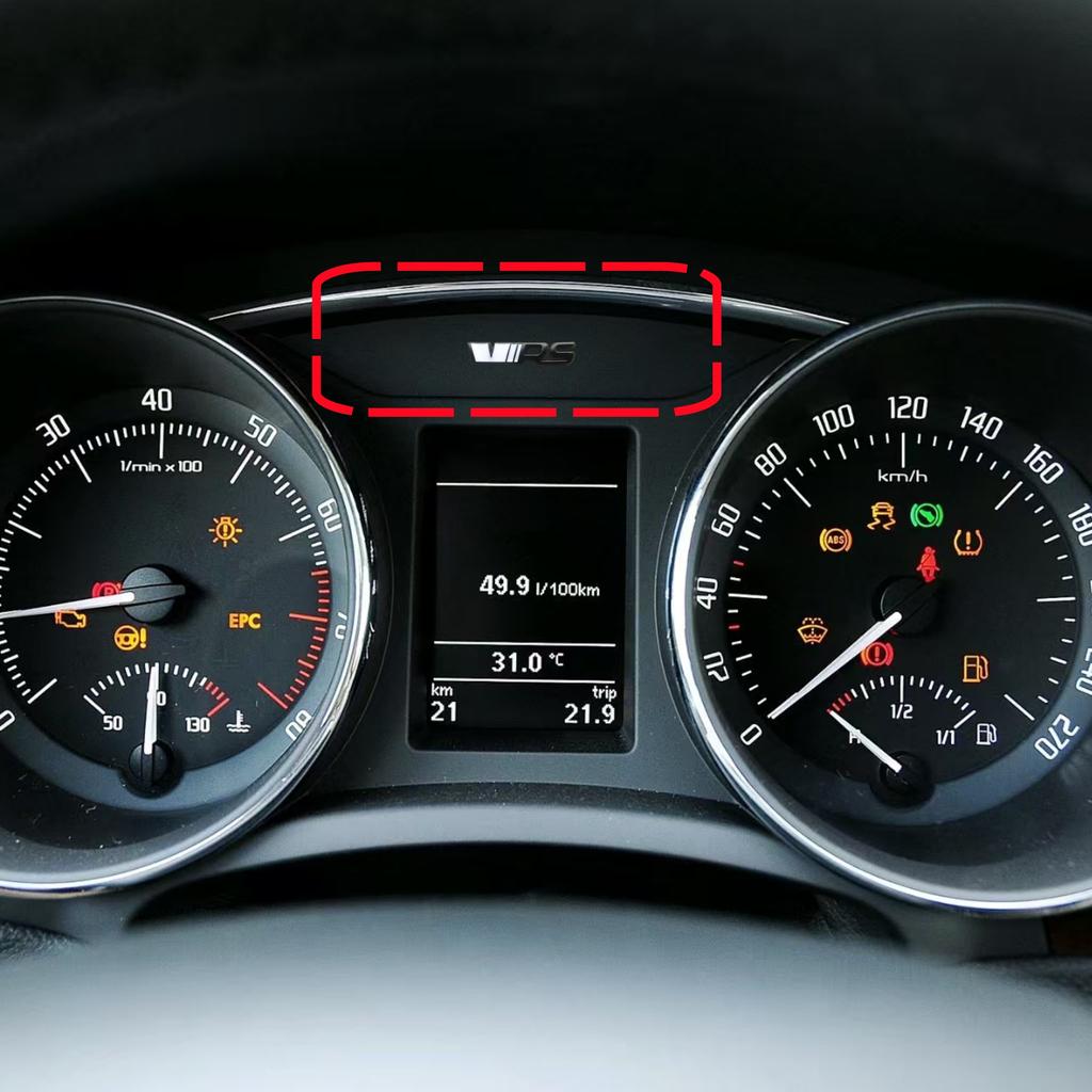 2Pcs Car Dashboard Center Console Panel Decoration Emblem Badge Sticker for Kamiq Superb Octavia Rapid Kodiaq Karoq Fabia