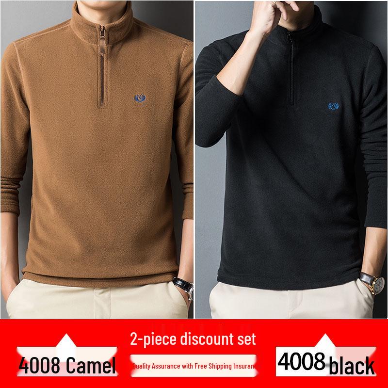 Men's Autumn/Winter Woodpecker Polartec Half-High Collar Zipper Fleece Hoodie