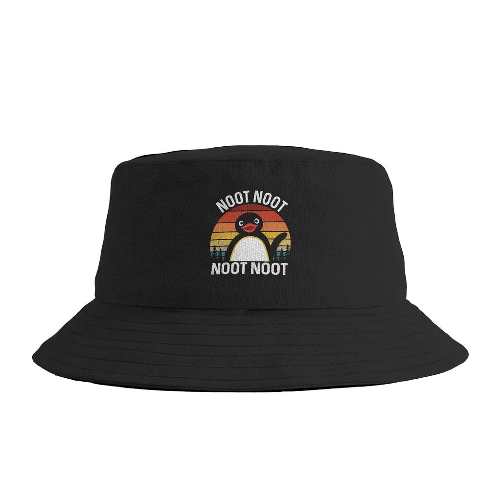 Hi Pingu Bucket Hat For Couple FisherUnisex Hats Casual Vacation Caps Breathable Hip Hop Graphic Sun Hats